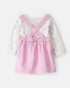 Heart Print Long-Sleeve Dress Set - Pink(Back).webp