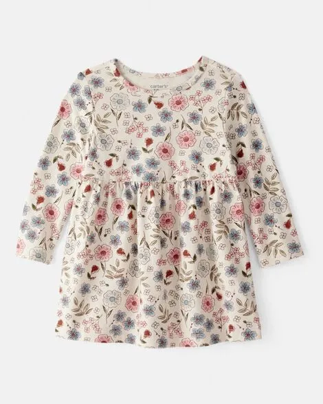 [20261042] Baby Girl Floral Long-Sleeve Knit Dress