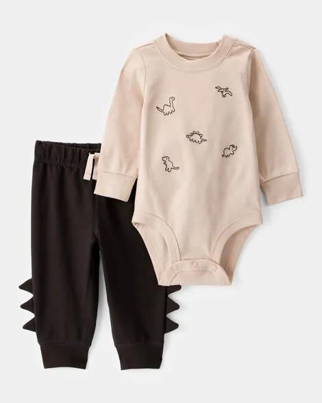 [20261022] Baby Boy Dinosaur Long-Sleeve Bodysuit Pant Set