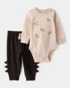 Baby Boy Dinosaur Long-Sleeve Bodysuit Pant Set