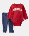 Baby Boy Freshman Long-Sleeve Bodysuit & Pull-On Pant Set