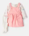 Baby Girl Bow Heart Print Long-Sleeve Dress Set