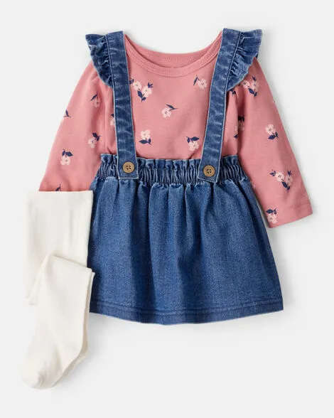 [20261021] Baby Girl Floral Long-Sleeve Dress Set