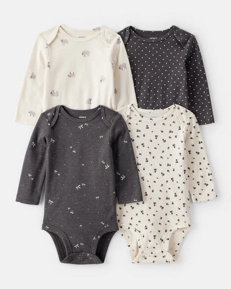 [20261001] Baby Girl- Sheep Print Long-Sleeve Multipack Bodysuits