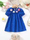 Elladie kids 1pc Baby Girls' Cute 3D Floral Dress