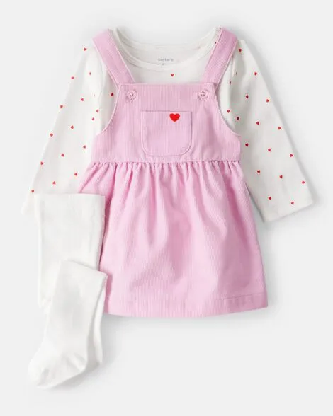 [20261003] Baby Girl - Heart Print Long-Sleeve Dress Set