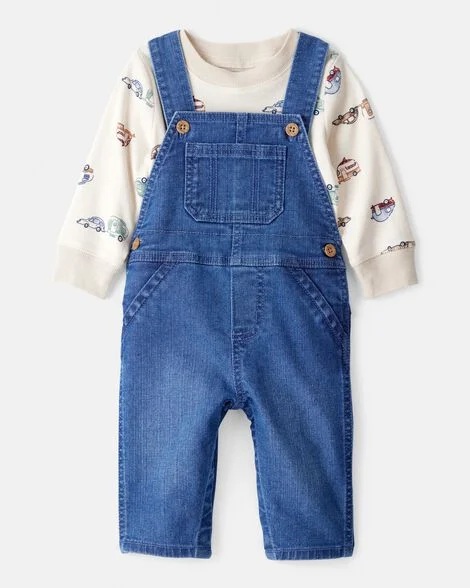 [20260412] Baby Boy 2-Piece Car Overall Set (3M)