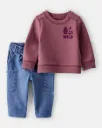 Baby Boy 2-Piece Camping Fleece Sweatshirt & Pant Set