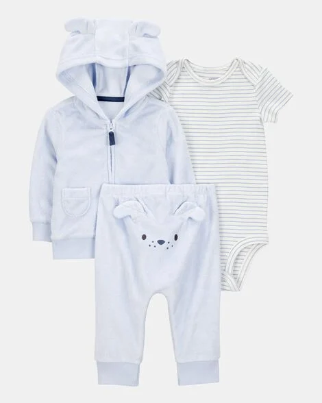 [20260419] Baby 3-Piece Dog Little Cardigan Set