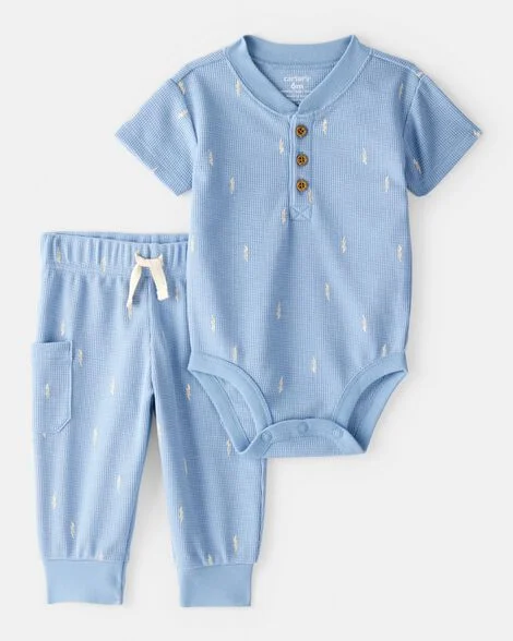 [20260422] Baby Boy Lightning Thermal Bodysuit & Pant Set (3M)