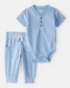 Baby Boy Lightning Thermal Bodysuit & Pant Set