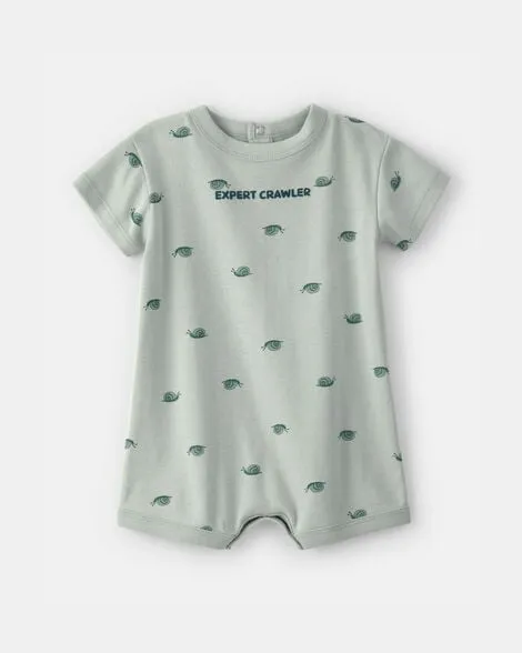 [20260423] Baby Boy 'Expert Crawler' Snail Short-Sleeve Romper