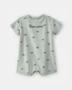 Baby Boy 'Expert Crawler' Snail Short-Sleeve Romper
