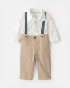 Baby Boy 2-Piece Easter Bunny Bodysuit & Suspender Pant Set