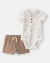 Baby Boy 2-Piece Safari Short-Sleeve Bodysuit & Short Set