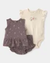 Baby Girl 3-Piece Floral Top, Bodysuit & Short Set