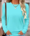 Casual Comfortable Versatile Fashion Women Long Sleeve T-Shirt