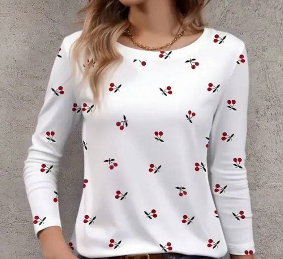 [20261726] Women's Long Sleeve Round Neck T-Shirt