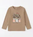 Young Girl Casual Cute Camera, Floral Round Neck Long Sleeve T-Shirt