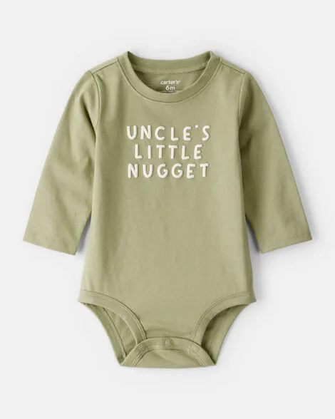 Baby Boy Uncles Little Nugget Long-Sleeve Graphic Bodysuit