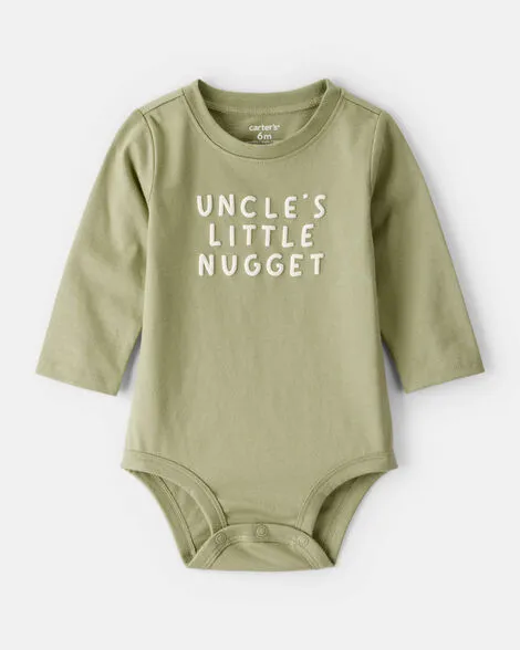 [20261002] Baby Boy Uncles Little Nugget Long-Sleeve Graphic Bodysuit