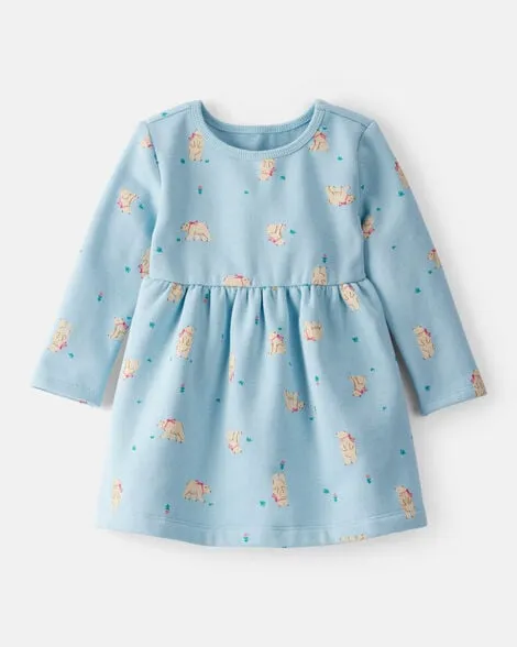 [20261036] Baby Girl DayDream Fleece Polar Bear Knit Dress