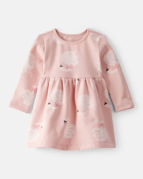 [20261037] Baby Girl DayDream Fleece Swan Knit Dress