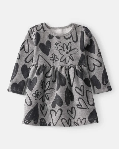 [20261038] Baby Girl DayDream Fleece Heart Knit Dress